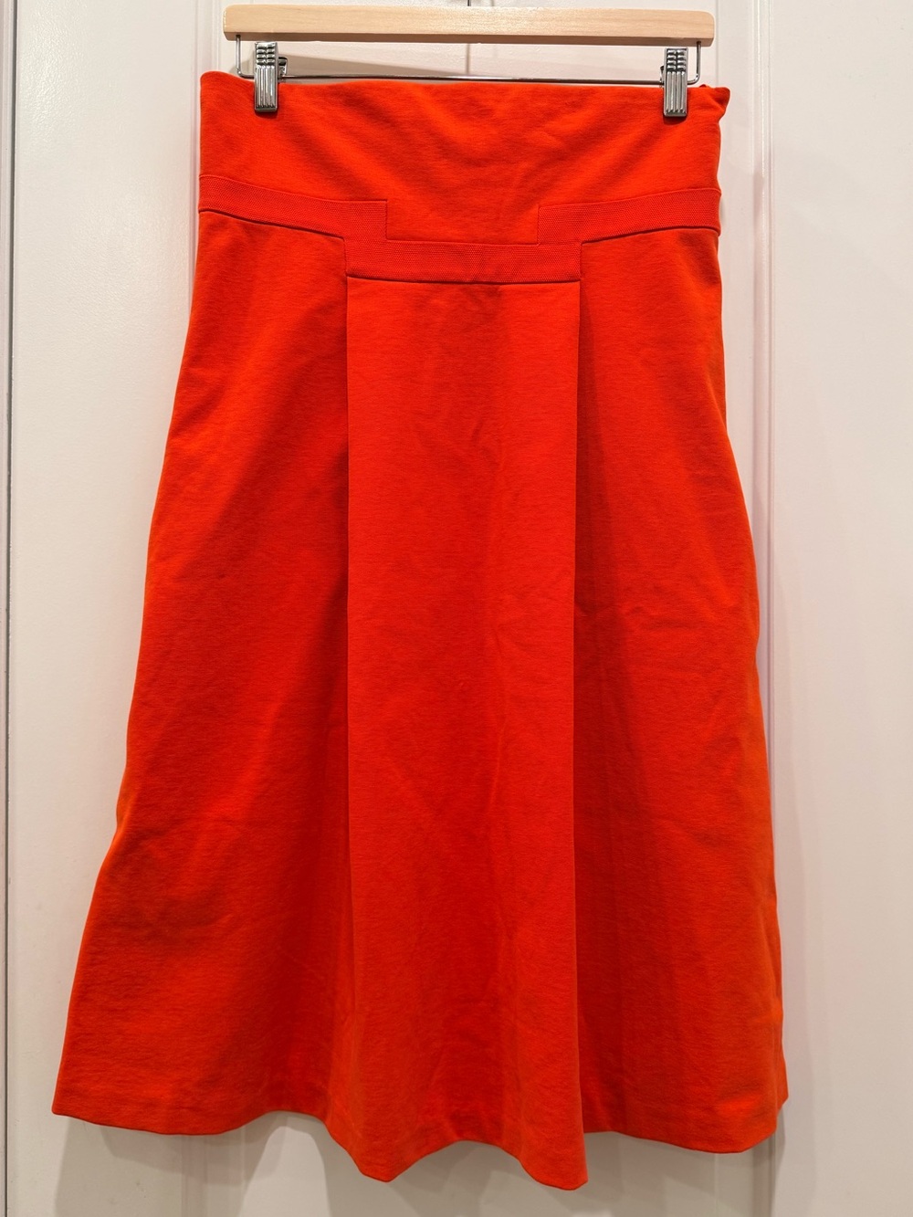Diane Von Furstenberg Vibrant Orange Midi A-Line Skirt
